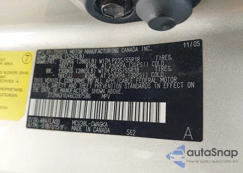 2006 Lexus Rx 330 из США, поврежденный, VIN 2T2HA31U46C097586